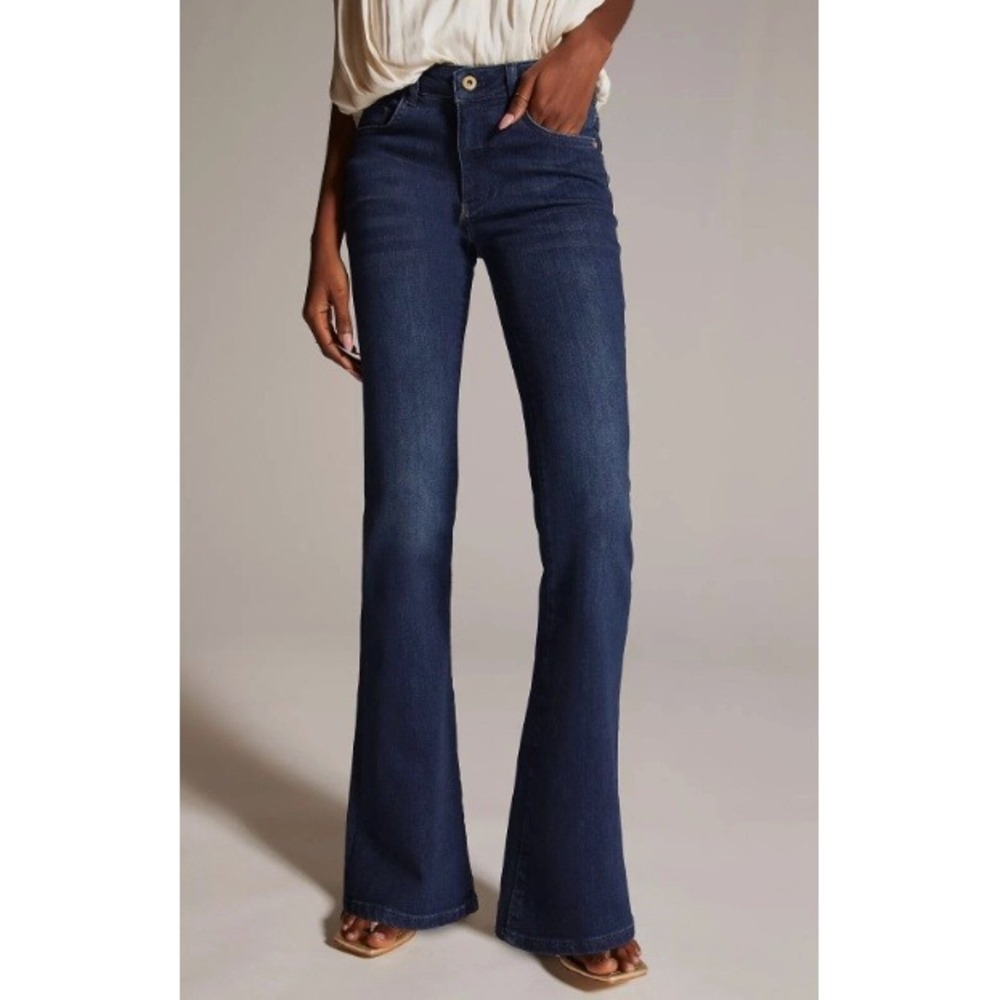 Anthropologie Pilcro Mid-Rise Flare Bootcut Denim Jeans Plus Size 32‎ Petite